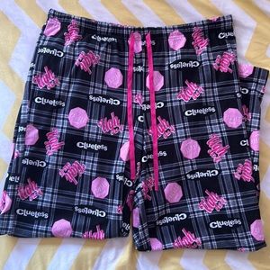 Y2K pink and black clueless sleep pants.